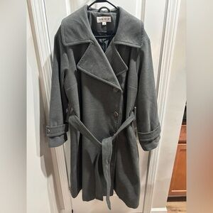 Ava & Viv Charcoal Trench Coat-Size 1X